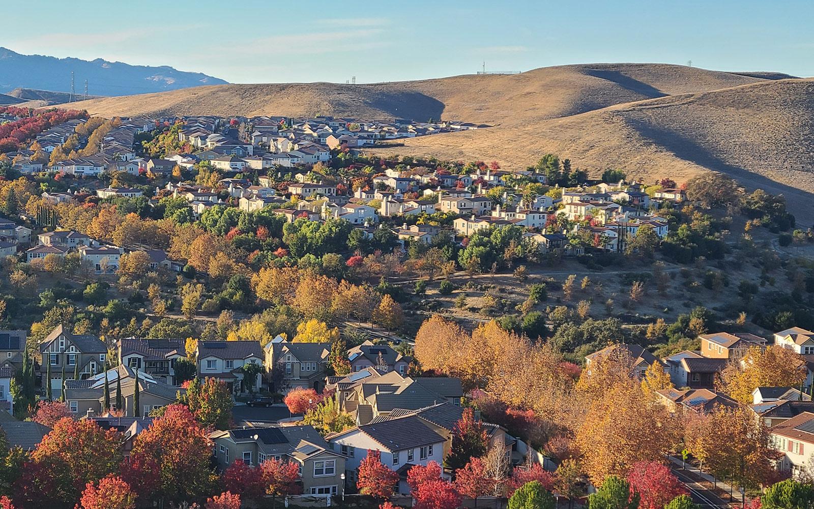 Aerial view of a town